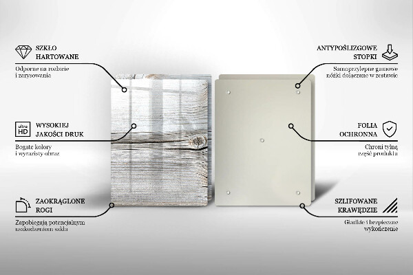 Skleněné krájecí prkénko Světlá struktura dřeva