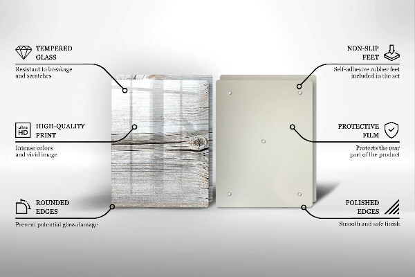 Skleněné krájecí prkénko Světlá struktura dřeva
