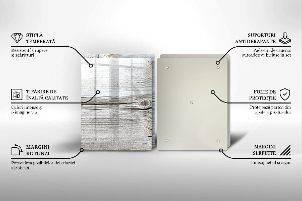 Skleněné krájecí prkénko Světlá struktura dřeva