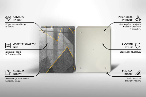 Skleněné krájecí prkénko Ostré tvary