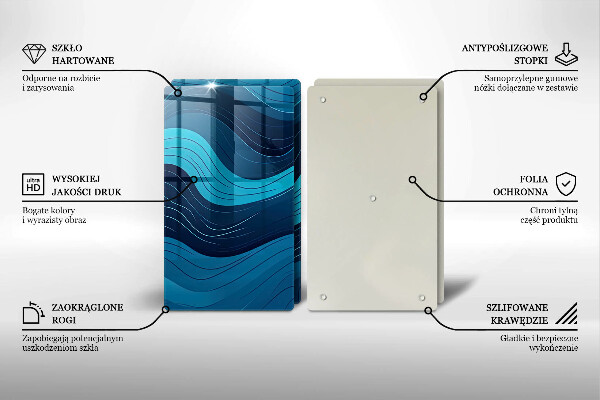 Skleněné krájecí prkénko Abstraktní vlny