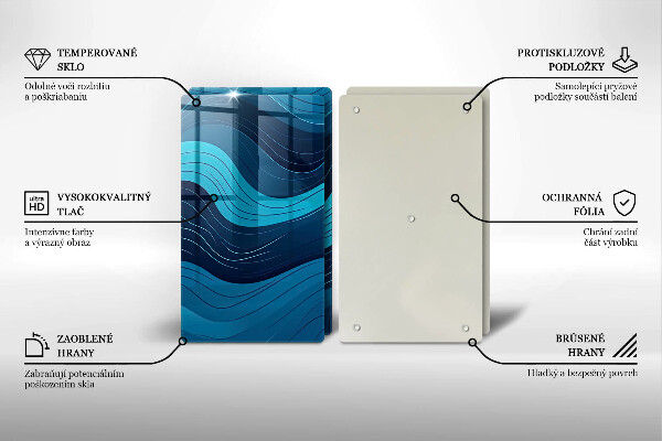 Skleněné krájecí prkénko Abstraktní vlny