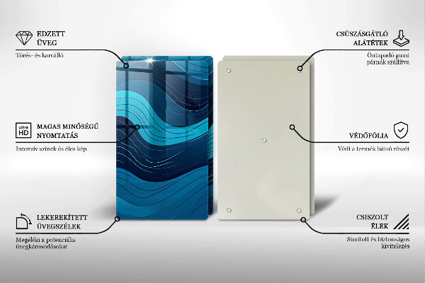 Skleněné krájecí prkénko Abstraktní vlny