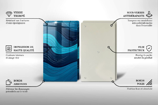 Skleněné krájecí prkénko Abstraktní vlny