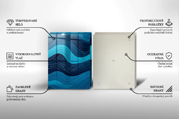 Skleněné krájecí prkénko Abstraktní vlny