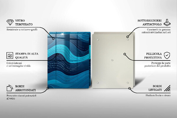 Skleněné krájecí prkénko Abstraktní vlny