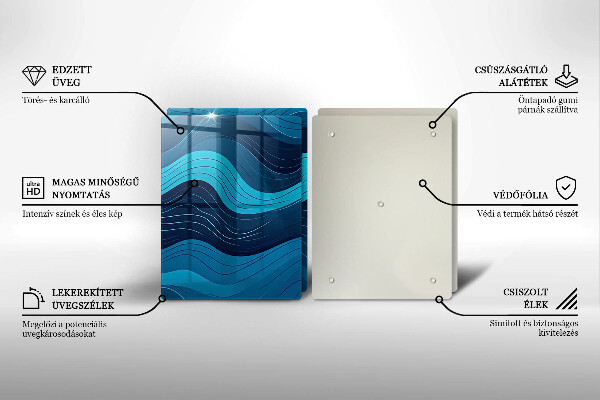 Skleněné krájecí prkénko Abstraktní vlny