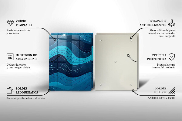 Skleněné krájecí prkénko Abstraktní vlny