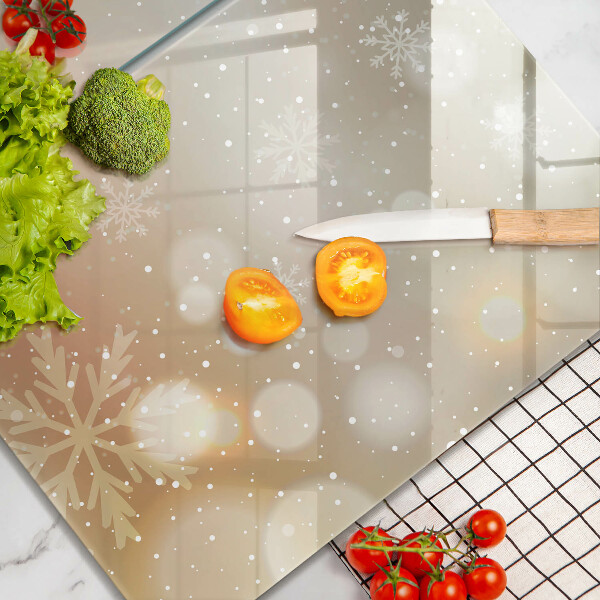 Skleněné krájecí prkénko Sněhové vločky