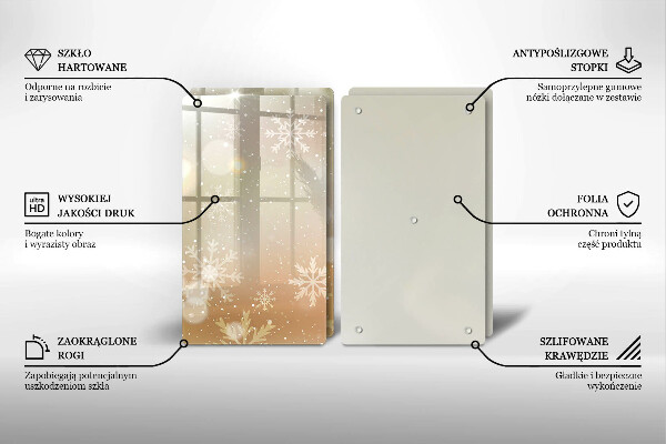 Skleněné krájecí prkénko Sněhové vločky