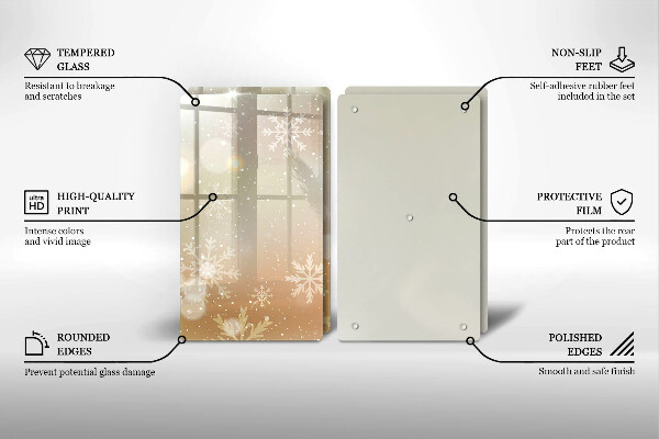 Skleněné krájecí prkénko Sněhové vločky