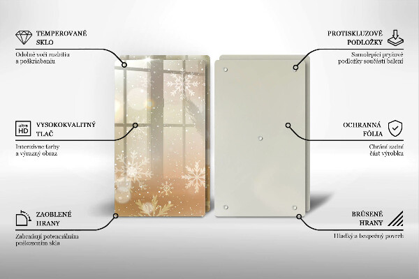 Skleněné krájecí prkénko Sněhové vločky