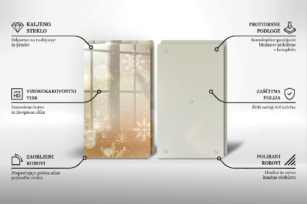 Skleněné krájecí prkénko Sněhové vločky