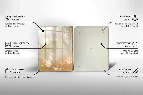 Skleněné krájecí prkénko Sněhové vločky