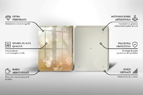 Skleněné krájecí prkénko Sněhové vločky