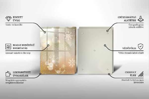 Skleněné krájecí prkénko Sněhové vločky