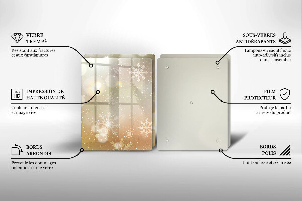 Skleněné krájecí prkénko Sněhové vločky