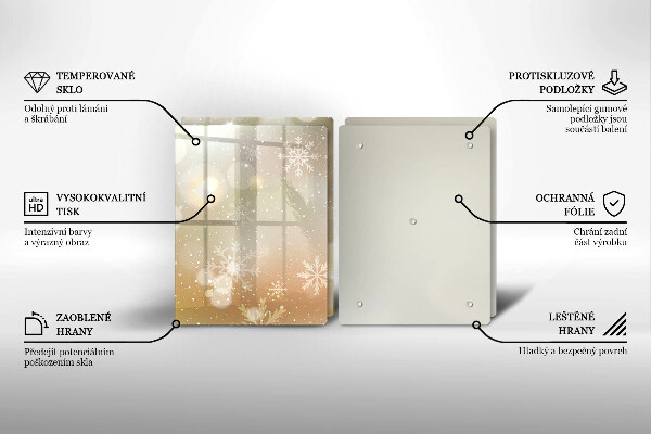 Skleněné krájecí prkénko Sněhové vločky