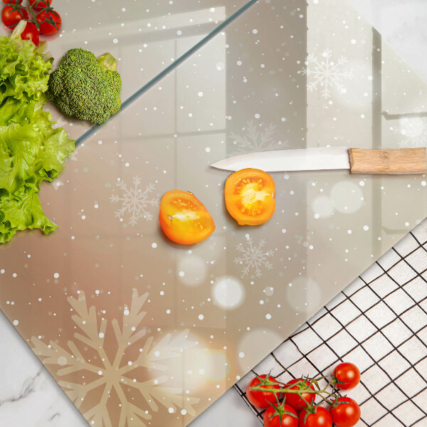 Skleněné krájecí prkénko Sněhové vločky