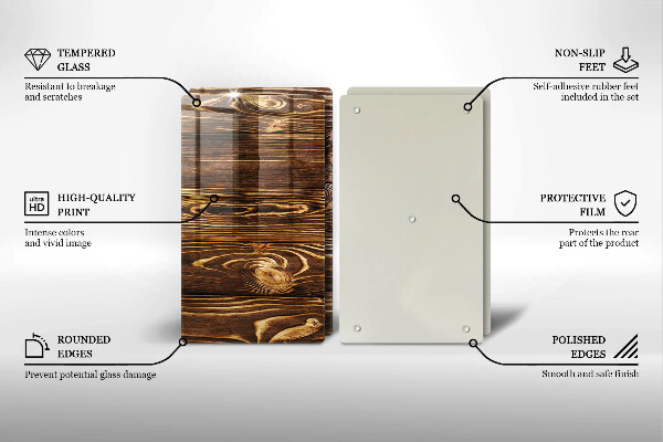 Skleněné krájecí prkénko Textura dřeva