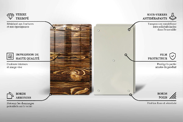 Skleněné krájecí prkénko Textura dřeva