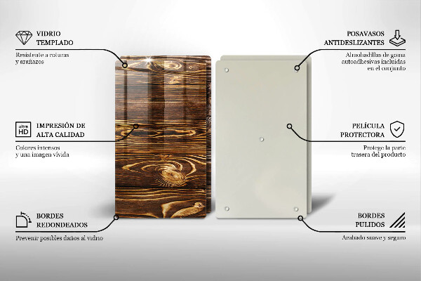 Skleněné krájecí prkénko Textura dřeva