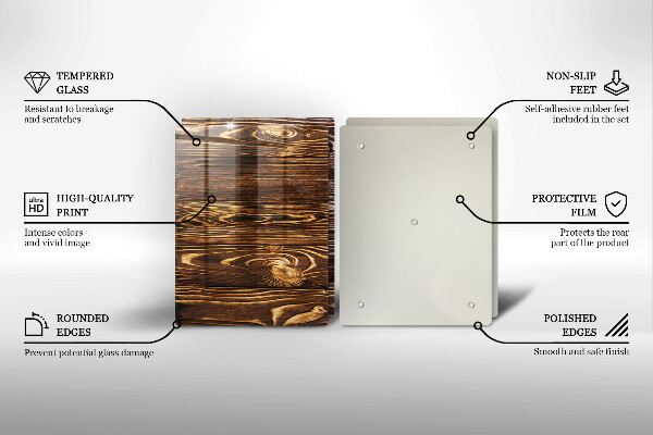 Skleněné krájecí prkénko Textura dřeva