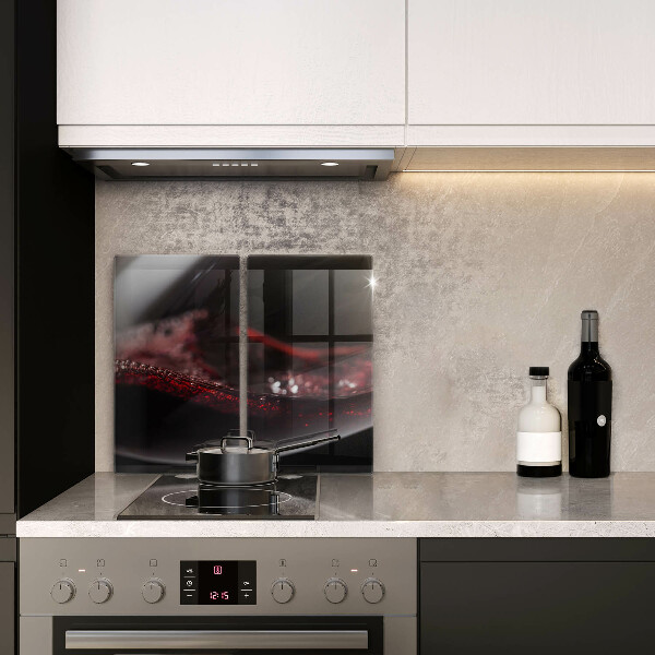 Skleněné krájecí prkénko Červené víno ve sklenici