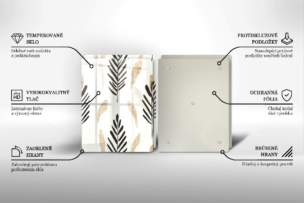 Skleněné krájecí prkénko Boho rostliny