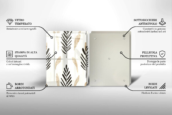 Skleněné krájecí prkénko Boho rostliny