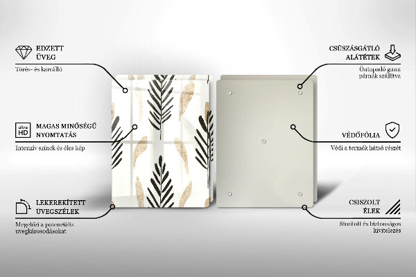 Skleněné krájecí prkénko Boho rostliny