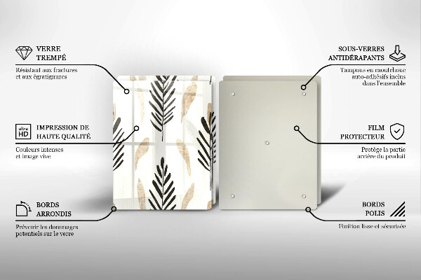 Skleněné krájecí prkénko Boho rostliny