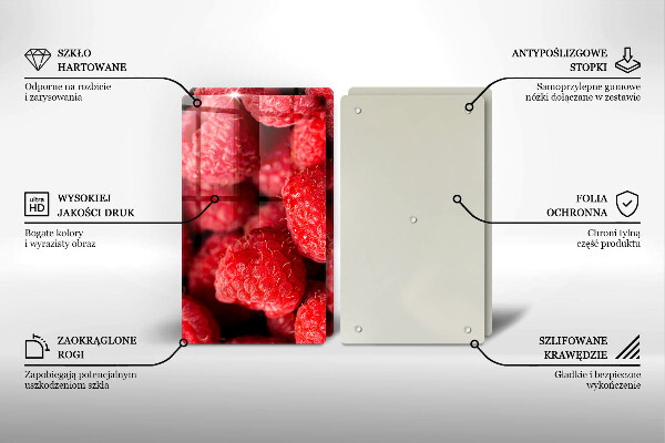 Skleněné krájecí prkénko Malinové ovoce