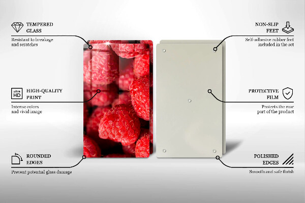 Skleněné krájecí prkénko Malinové ovoce