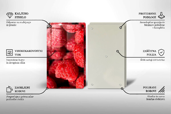 Skleněné krájecí prkénko Malinové ovoce