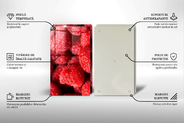 Skleněné krájecí prkénko Malinové ovoce