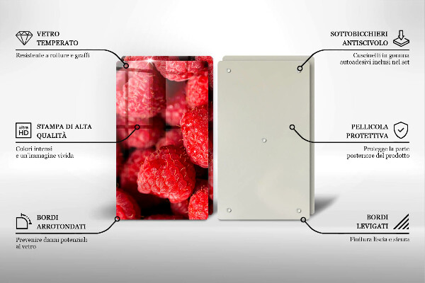 Skleněné krájecí prkénko Malinové ovoce