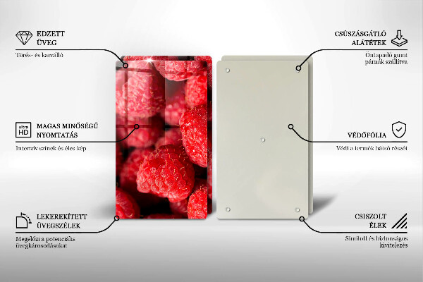 Skleněné krájecí prkénko Malinové ovoce