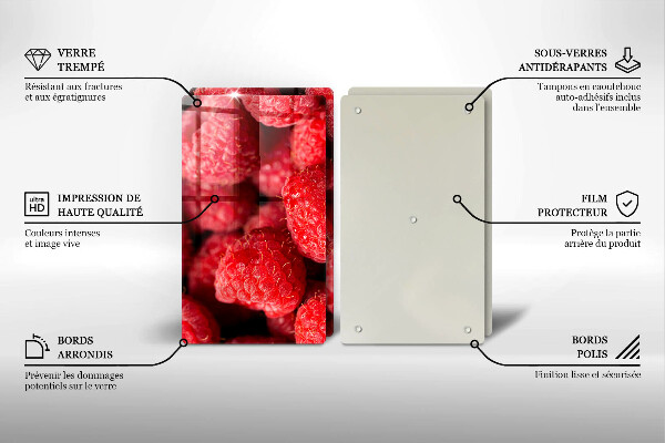 Skleněné krájecí prkénko Malinové ovoce