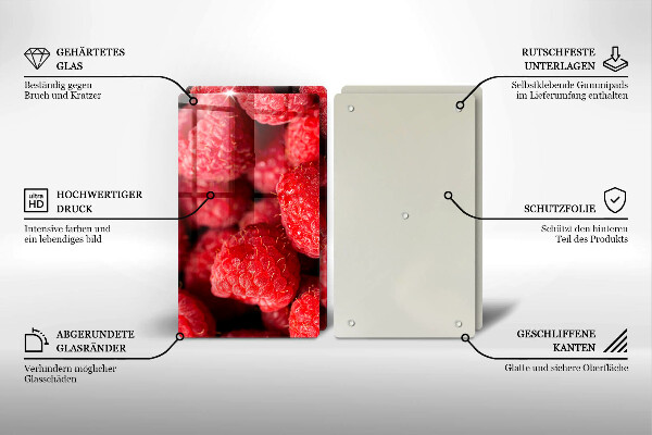 Skleněné krájecí prkénko Malinové ovoce