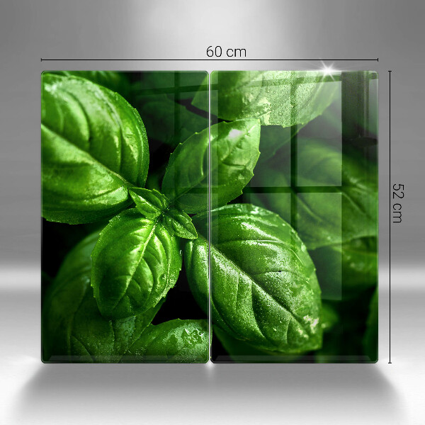 Skleněné krájecí prkénko Listy bazalky