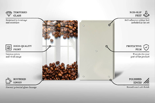 Skleněné krájecí prkénko Kávová zrna