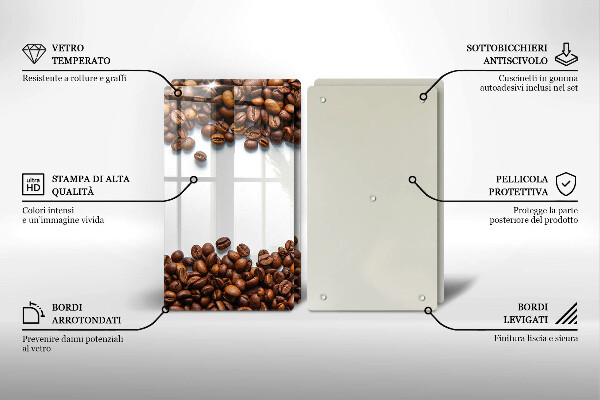 Skleněné krájecí prkénko Kávová zrna