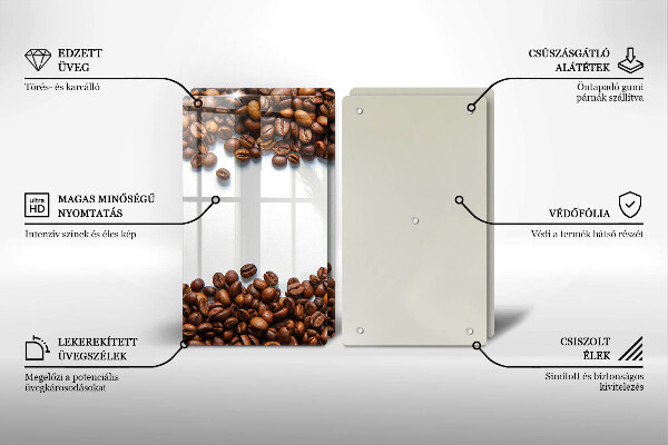 Skleněné krájecí prkénko Kávová zrna