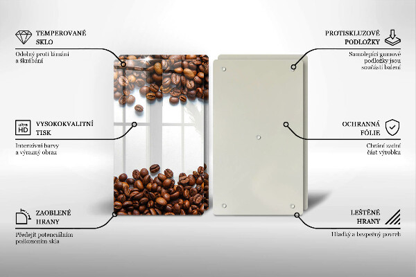 Skleněné krájecí prkénko Kávová zrna