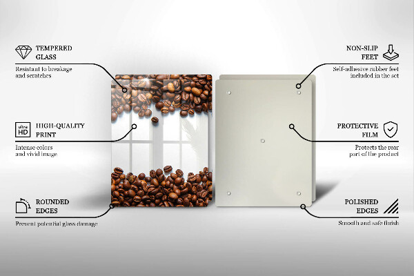 Skleněné krájecí prkénko Kávová zrna