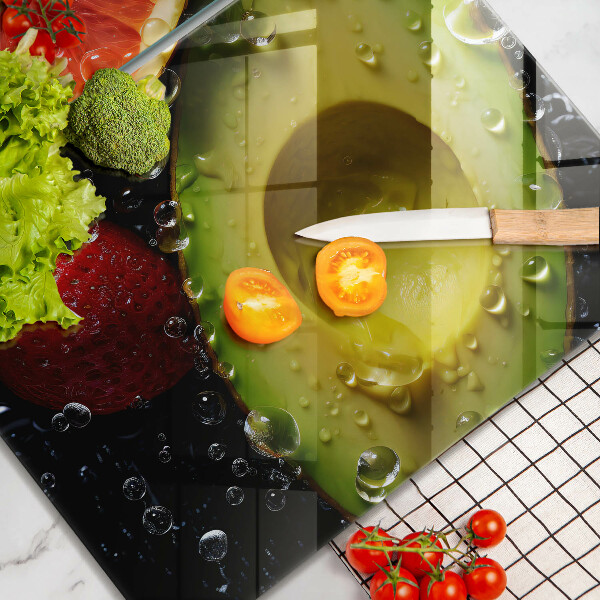 Skleněné krájecí prkénko Ovoce a zelenina
