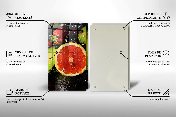 Skleněné krájecí prkénko Ovoce a zelenina