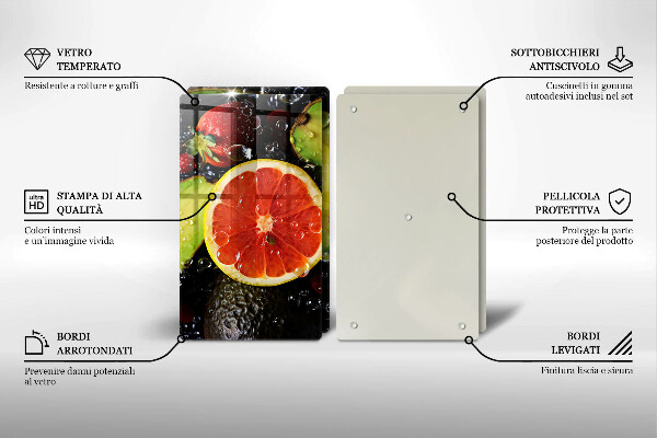 Skleněné krájecí prkénko Ovoce a zelenina