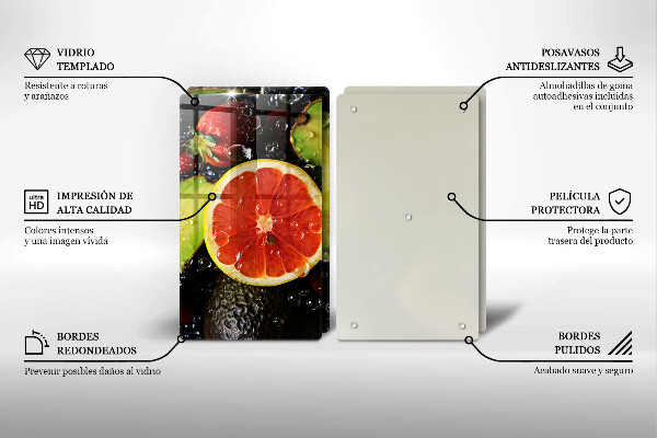 Skleněné krájecí prkénko Ovoce a zelenina